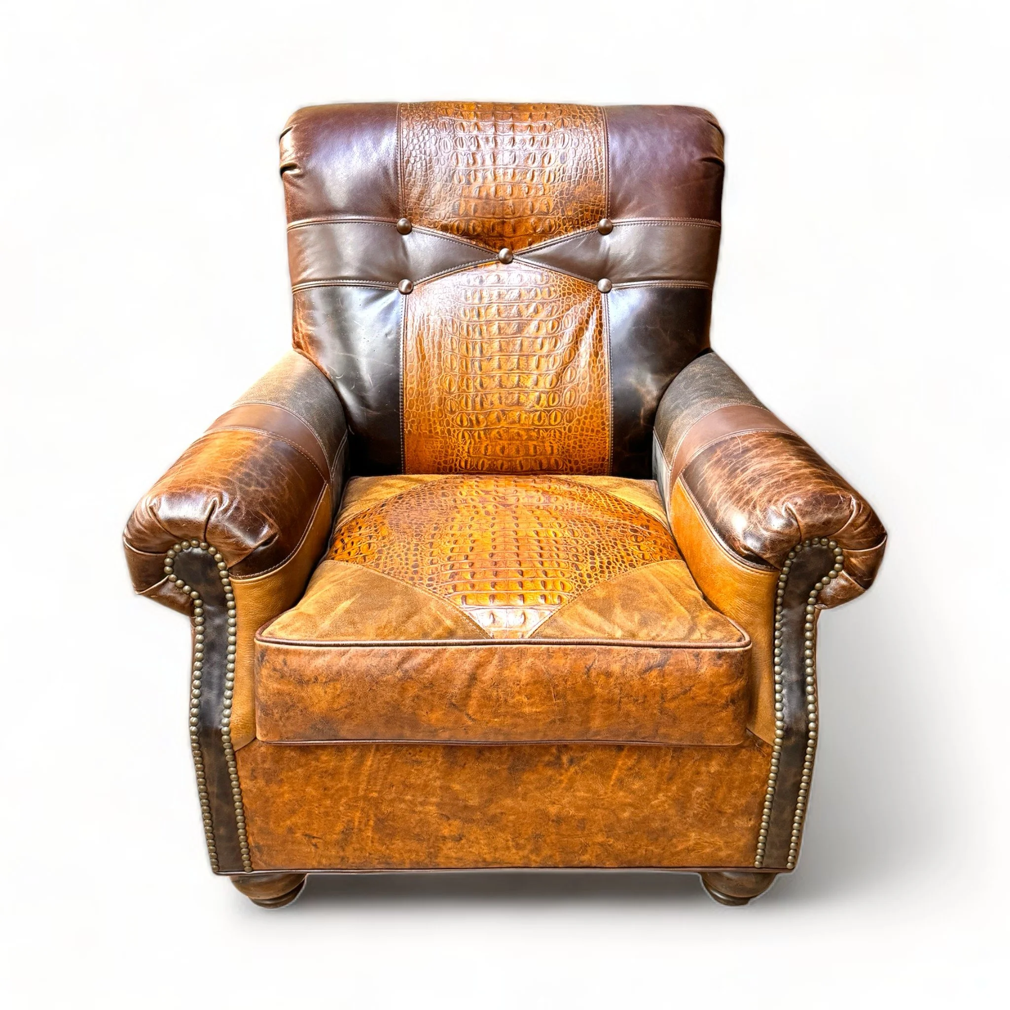 Patchwork Leather Accent Chair—Shop—Rios Interiors